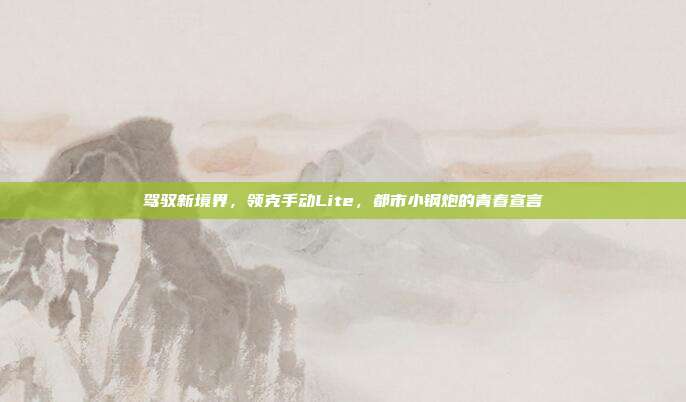 驾驭新境界,领克手动Lite,都市小钢炮的青春宣言