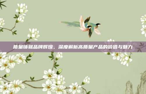 质量铸就品牌辉煌,深度解析高质量产品的价值与魅力