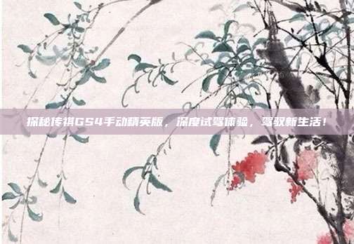 探秘传祺GS4手动精英版,深度试驾体验,驾驭新生活!
