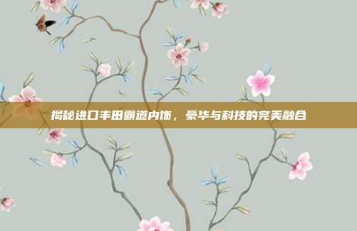 揭秘进口丰田霸道内饰,豪华与科技的完美融合