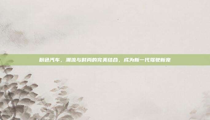 粉色汽车,潮流与时尚的完美结合,成为新一代驾驶新宠