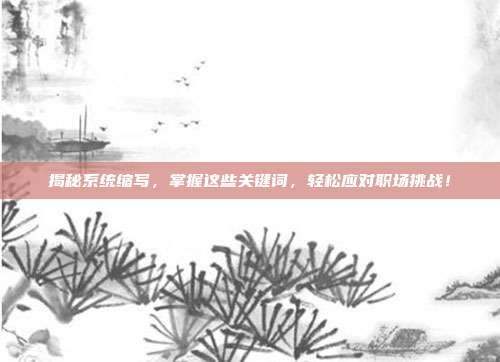 揭秘系统缩写,掌握这些关键词,轻松应对职场挑战!