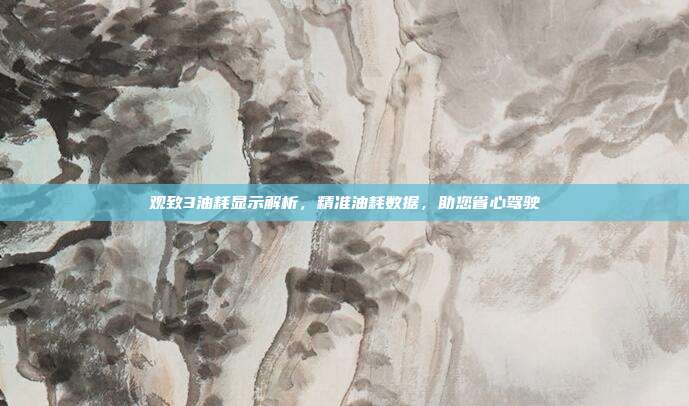 观致3油耗显示解析,精准油耗数据,助您省心驾驶