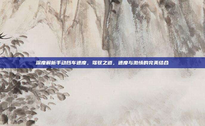 深度解析手动挡车速度,驾驭之道,速度与激情的完美结合