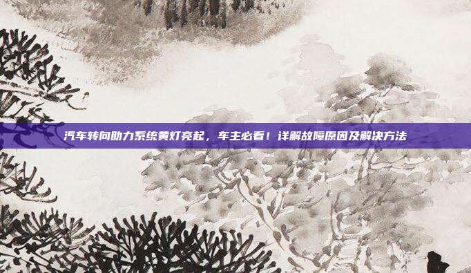 汽车转向助力系统黄灯亮起,车主必看!详解故障原因及解决方法