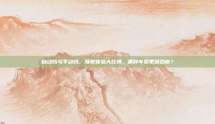 自动挡与手动挡,驾驶体验大比拼,哪种车型更适合你?
