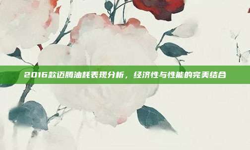 2016款迈腾油耗表现分析,经济性与性能的完美结合