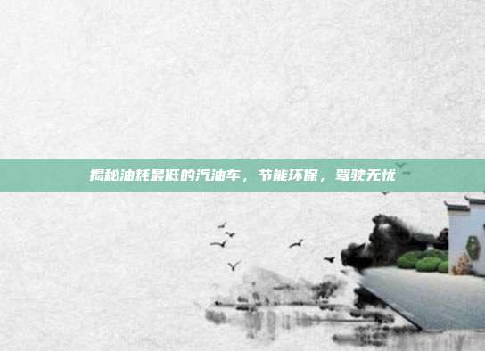 揭秘油耗最低的汽油车,节能环保,驾驶无忧