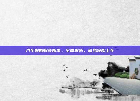 汽车保险购买指南,全面解析,助您轻松上车