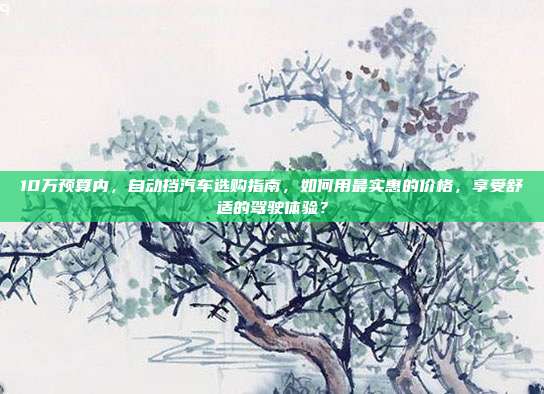 10万预算内,自动挡汽车选购指南,如何用最实惠的价格,享受舒适的驾驶体验?