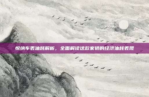 悦纳车表油耗解析,全面解读这款家轿的经济油耗表现