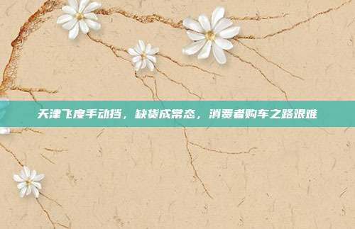 天津飞度手动挡,缺货成常态,消费者购车之路艰难