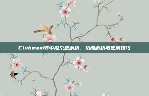 Clubman16中控系统解析,功能解析与使用技巧