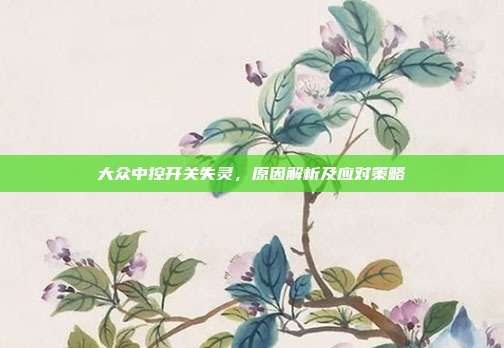 大众中控开关失灵，原因解析及应对策略