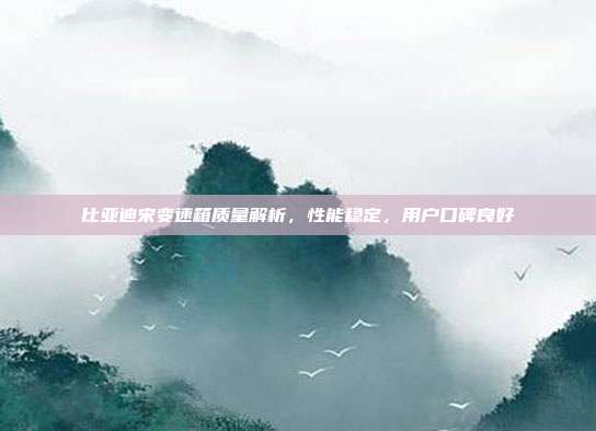比亚迪宋变速箱质量解析,性能稳定,用户口碑良好