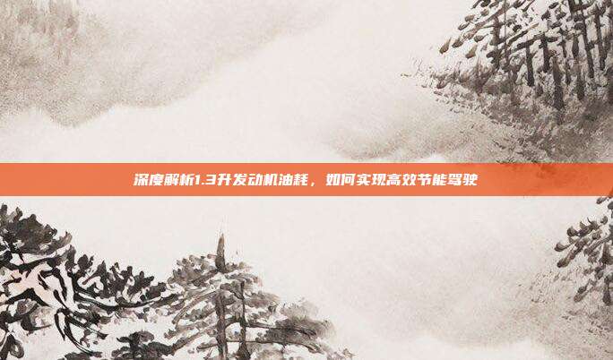 深度解析1.3升发动机油耗,如何实现高效节能驾驶