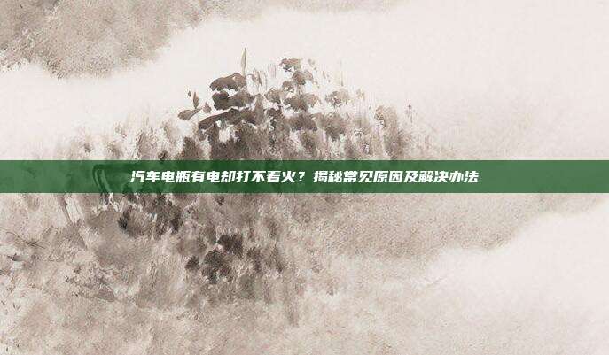 汽车电瓶有电却打不着火?揭秘常见原因及解决办法