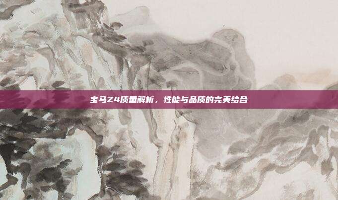 宝马Z4质量解析，性能与品质的完美结合