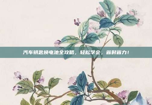 汽车钥匙换电池全攻略,轻松学会,省时省力!