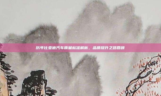历年比亚迪汽车质量标准解析,品质提升之路回顾