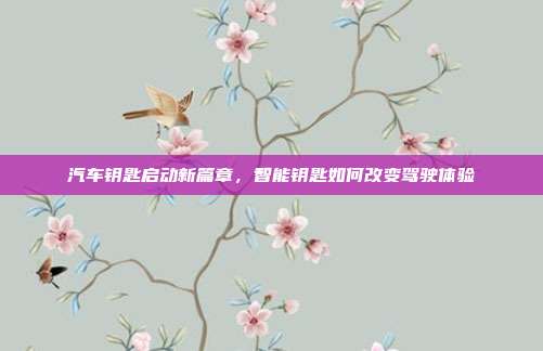 汽车钥匙启动新篇章，智能钥匙如何改变驾驶体验