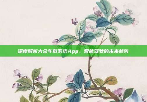 深度解析大众车载系统App，智能驾驶的未来趋势