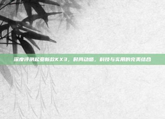 深度评测起亚新款KX3,时尚动感,科技与实用的完美结合