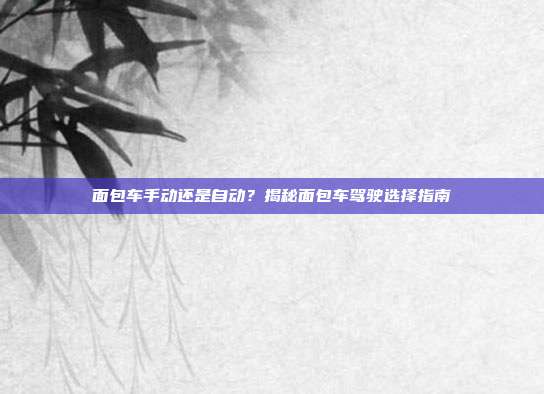 面包车手动还是自动？揭秘面包车驾驶选择指南