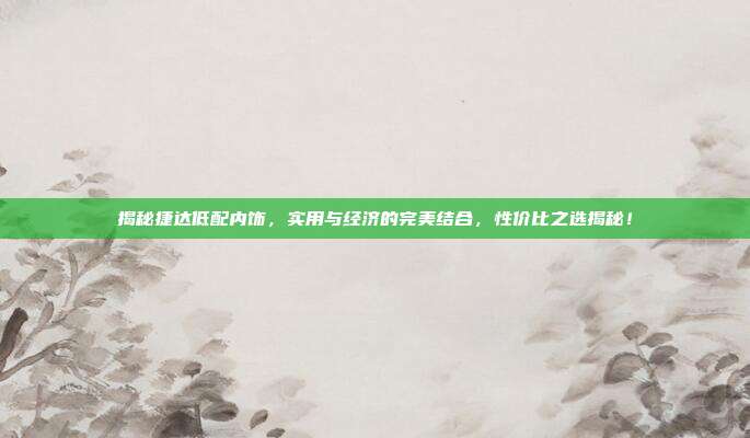 揭秘捷达低配内饰,实用与经济的完美结合,性价比之选揭秘!