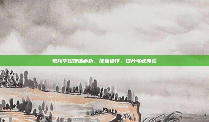 悦翔中控按键解析，便捷操作，提升驾驶体验