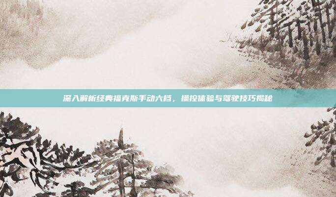 深入解析经典福克斯手动六档，操控体验与驾驶技巧揭秘