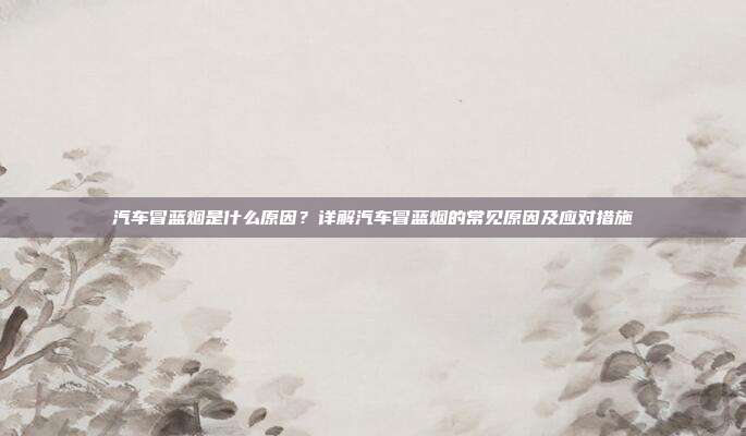 汽车冒蓝烟是什么原因？详解汽车冒蓝烟的常见原因及应对措施