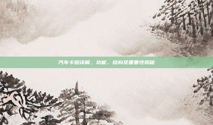 汽车卡钳详解，功能、结构及重要性揭秘