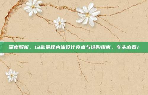 深度解析，13款景程内饰设计亮点与选购指南，车主必看！