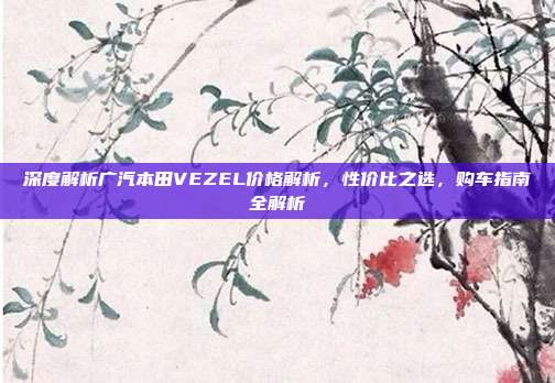 深度解析广汽本田VEZEL价格解析，性价比之选，购车指南全解析
