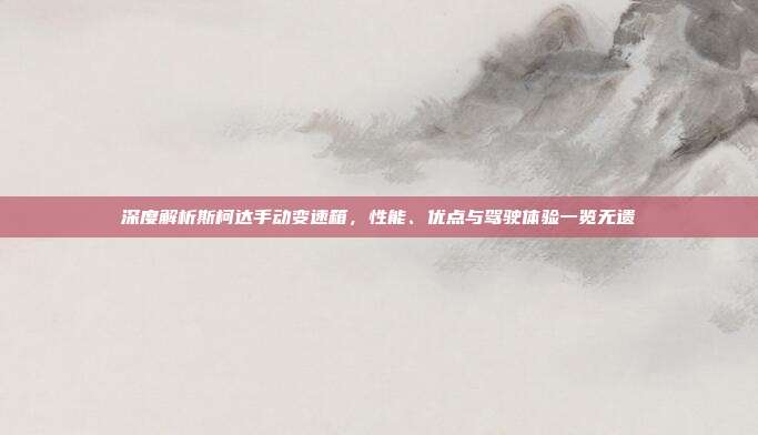 深度解析斯柯达手动变速箱，性能、优点与驾驶体验一览无遗