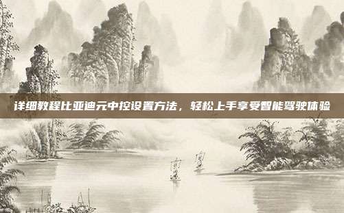 详细教程比亚迪元中控设置方法，轻松上手享受智能驾驶体验