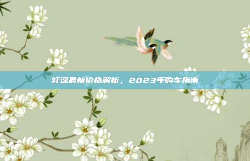 轩逸最新价格解析,2023年购车指南
