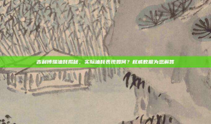 吉利博瑞油耗揭秘,实际油耗表现如何?权威数据为您解答