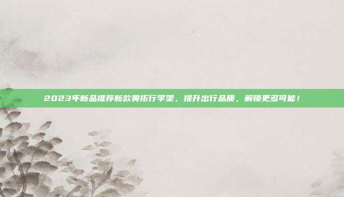 2023年新品推荐新款奥拓行李架，提升出行品质，解锁更多可能！