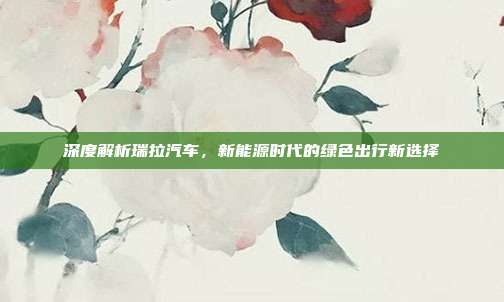 深度解析瑞拉汽车，新能源时代的绿色出行新选择