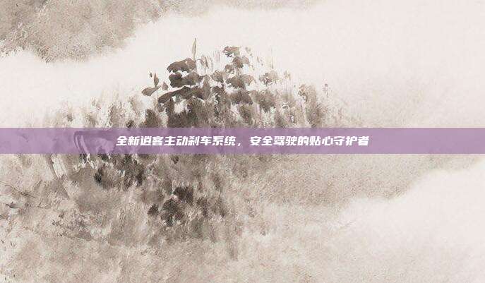 全新逍客主动刹车系统，安全驾驶的贴心守护者