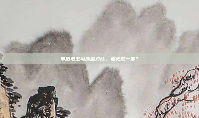 丰田与宝马质量对比，谁更胜一筹？