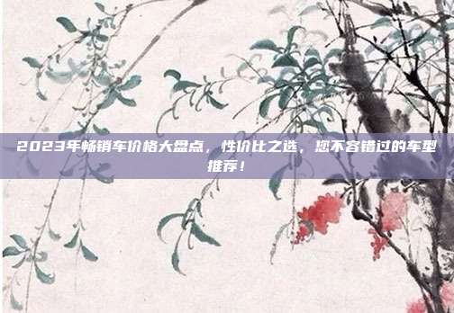 2023年畅销车价格大盘点，性价比之选，您不容错过的车型推荐！