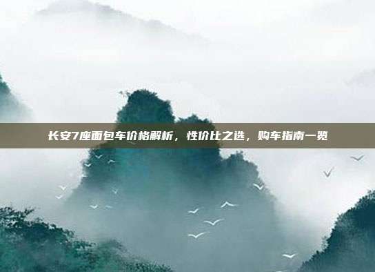 长安7座面包车价格解析，性价比之选，购车指南一览