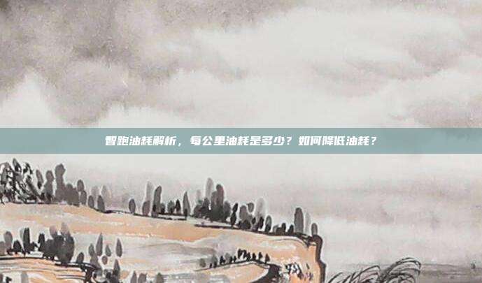 智跑油耗解析，每公里油耗是多少？如何降低油耗？