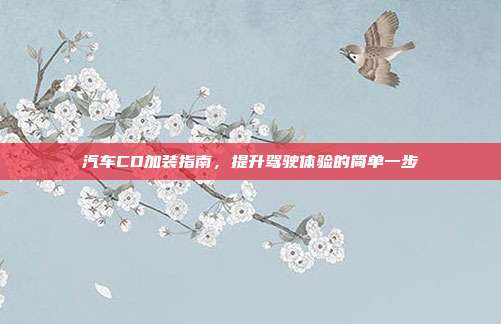 汽车CD加装指南，提升驾驶体验的简单一步
