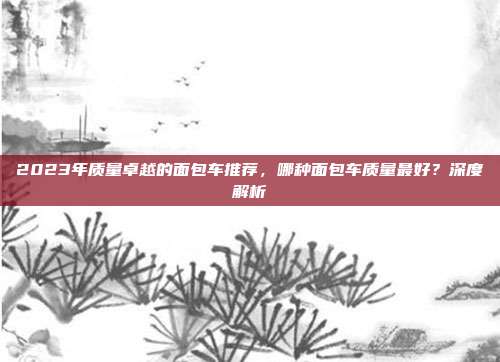 2023年质量卓越的面包车推荐，哪种面包车质量最好？深度解析
