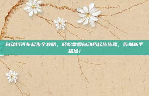 自动挡汽车起步全攻略，轻松掌握自动挡起步步骤，告别新手尴尬！