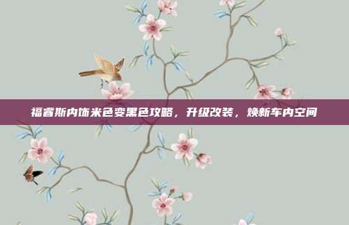 福睿斯内饰米色变黑色攻略，升级改装，焕新车内空间